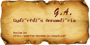 Gyárfás Annamária névjegykártya