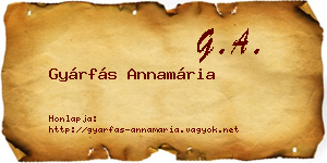 Gyárfás Annamária névjegykártya